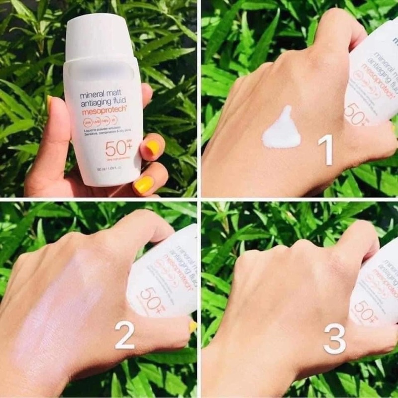 Kem chống nắng nâng tông Meso Mineral Matt antiaging Fluid SPF 50+
