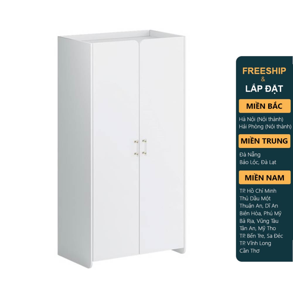 EMMA, Tủ quần áo 2 cánh mở WAR_067, 90x55x180cm, tủ đựng quần áo Scandi Home