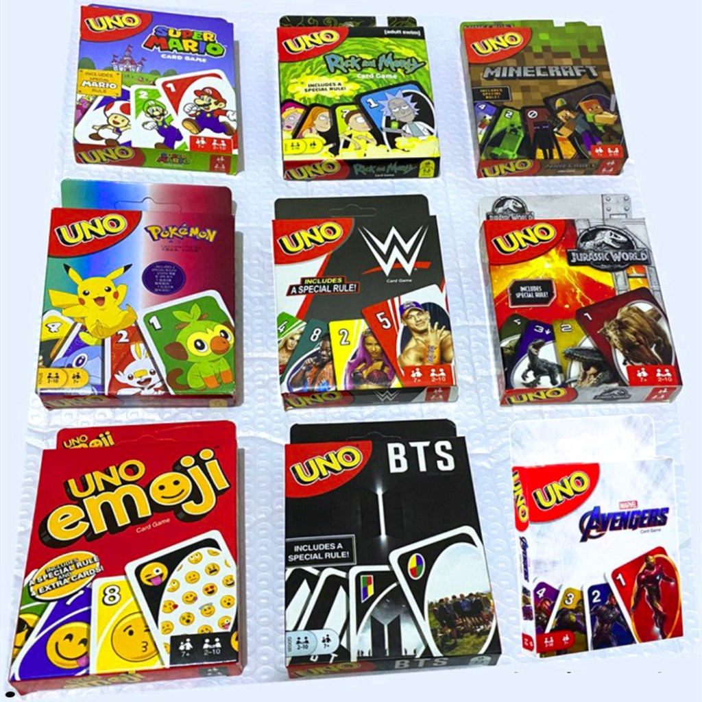 Bộ Bài Uno đề tài khủng long thời tiền sử hấp dẫn Uno Emoji MMA Pokemon BTS Minecraft