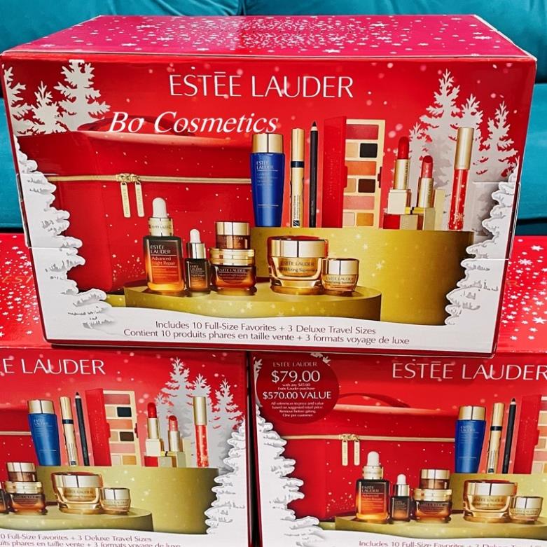 [Bill Mỹ] Set Vali Dưỡng da 13 món Estee Lauder năm 2022 (10 Full Sizes Favorites + 3 Deluxe Travel Sizes)