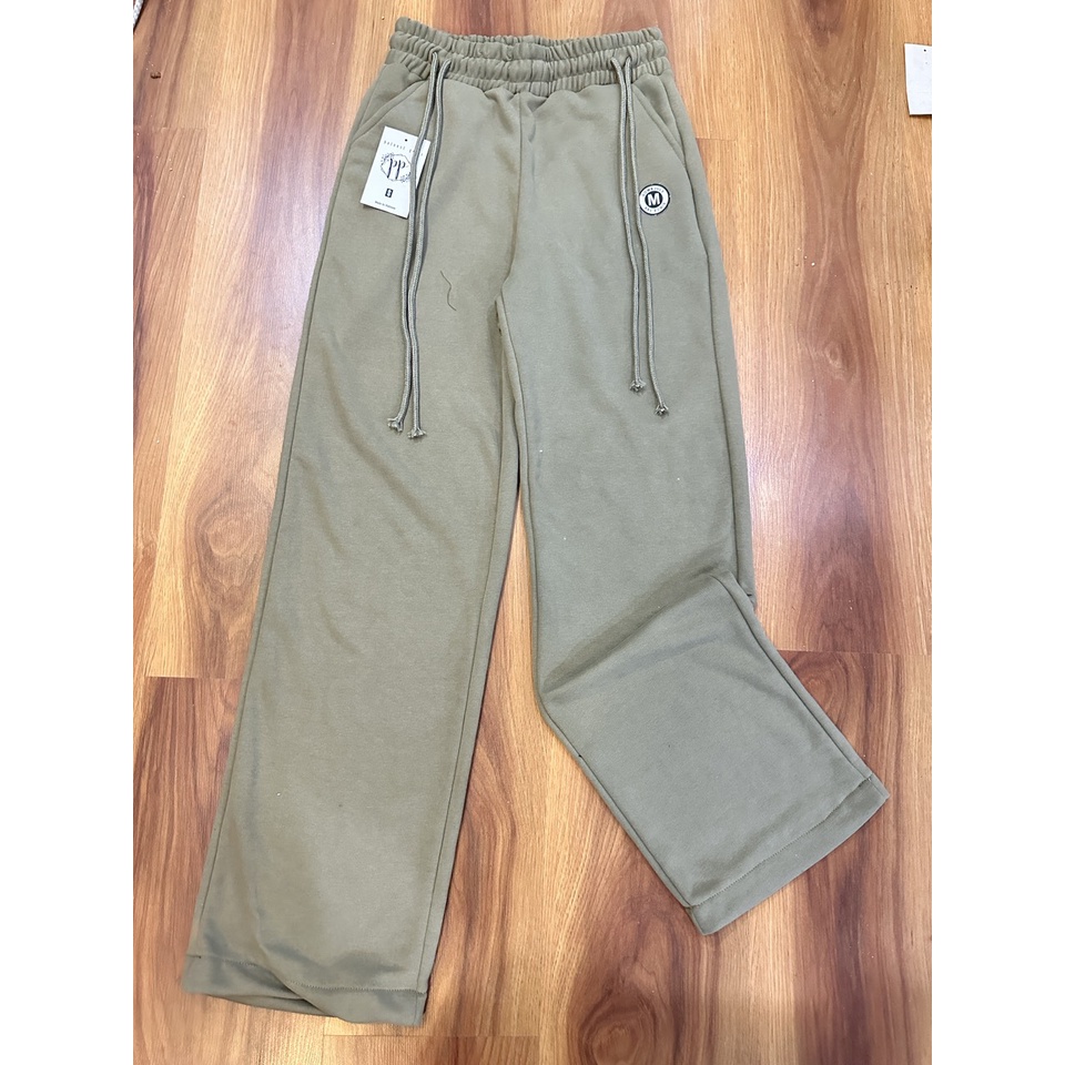 Quần ống rộng suông dài quần culottes lưng kiểu buộc dây mầu đen xám nâu
