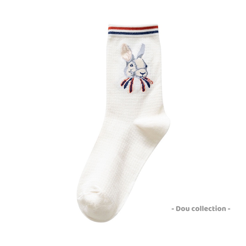Tất vớ cotton nam nữ unisex Retro co giãn thoáng khí họa tiết dễ thương phong cách nhật bản nhiều màu - mã TV060
