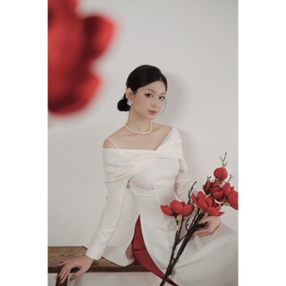 ÁO DÀI MỘC LAN - ÁO DÀI TẾT THIẾT KẾ NƠ TRỄ VAI TRẺ TRUNG, NHẸ NHÀNG BY CHERINE