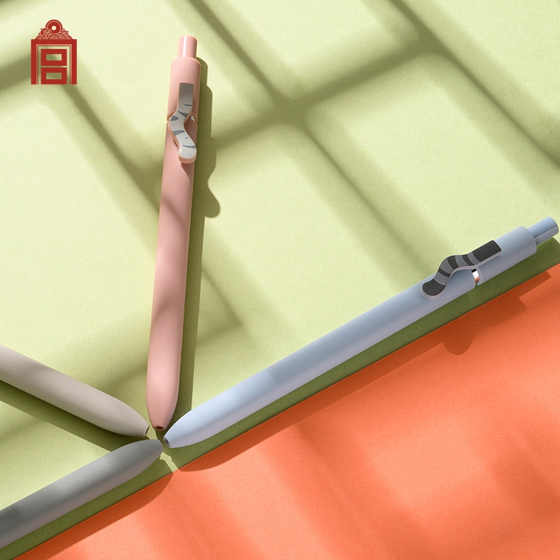 4 Bút Bi Mực Đen Ngòi 0.42mm Hình Mèo Dễ Thương C7311