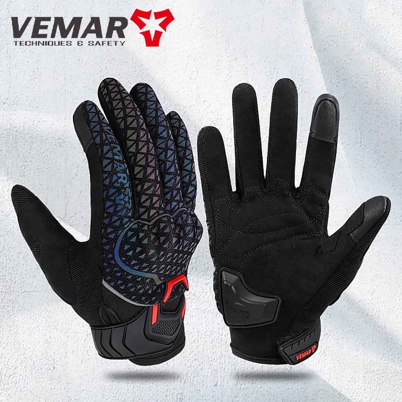 Găng Tay Lái Xe Moto VEMAR Thiết Kế Lưới Thoáng Khí Có Thể Chạm Màn Hình Cảm Ứng XXL VE-17