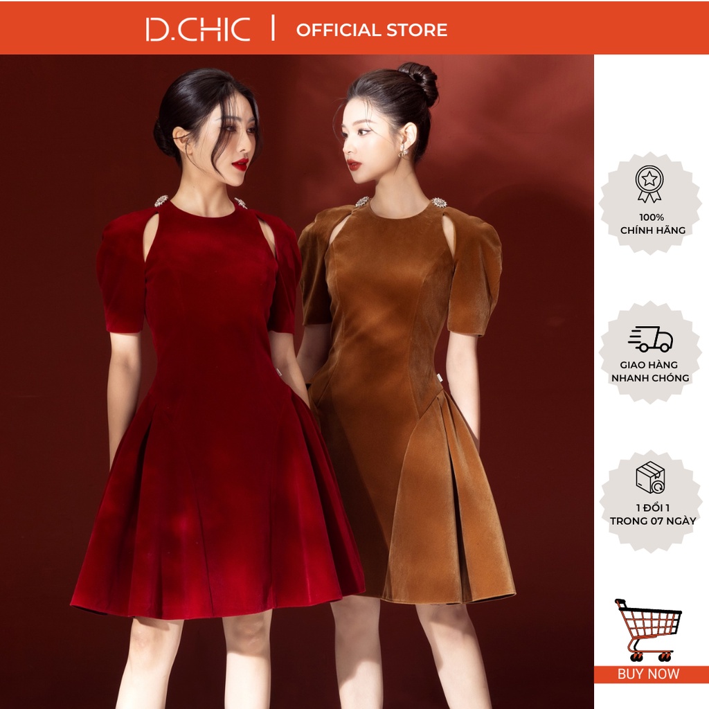Váy xòe bổ mảnh Cut-out 2 vai D.CHIC MS: 2813238