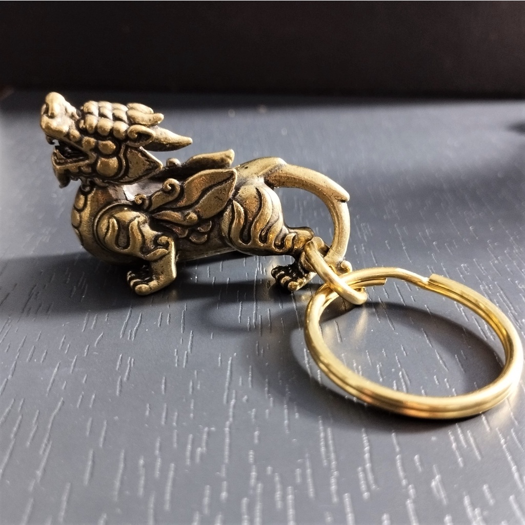 Móc khóa Nghê đồng đúc nguyên khối MC05