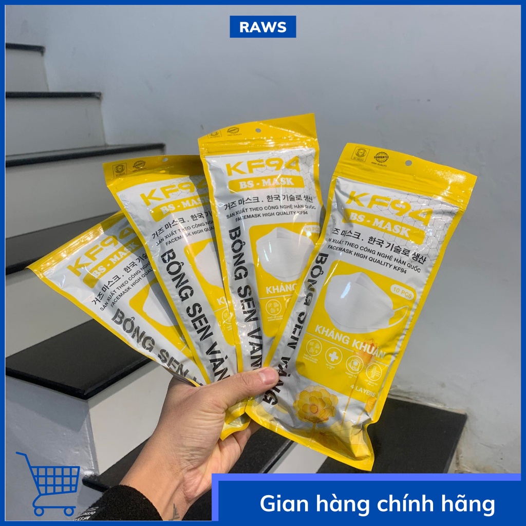 Khẩu trang PHẠM THOẠI MASK 4D, Bông Sen vàng KF94, đóng gói 10 chiếc