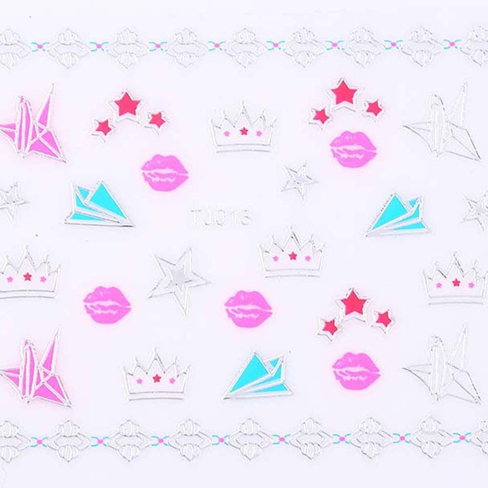 Set 30 Miếng Dán Móng Tay Tự Dính Hình Trái Tim Màu Đồng Dành Cho Trẻ Em