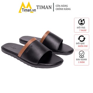 Dép nam quai ngang đẹp kiểu quai hậu xỏ ngón chất liệu da tông lê cao cấp bảo hành 1 năm DK93 TIMAN