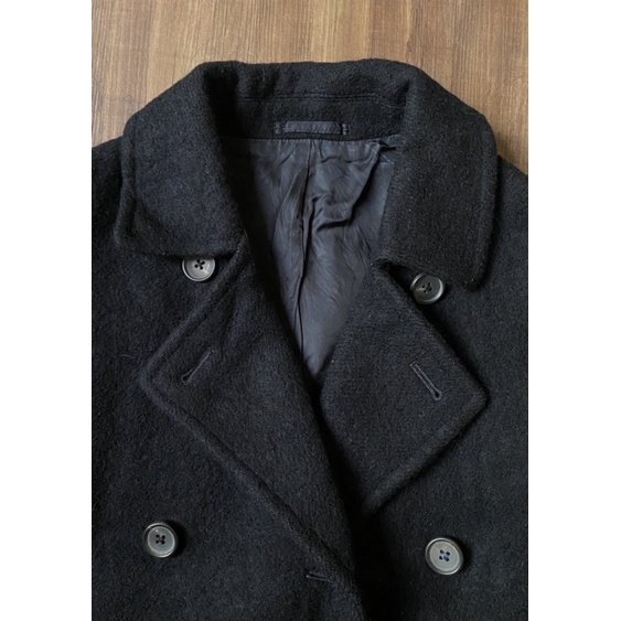 Thanh lý khoác dạ màu đen 6 cúc