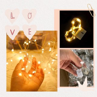 [HCM-Q8 ] Dây đèn Led đom đóm Fairy Light 1m -2m -3m xài pin có công tắc, làm trang trí Noel,cây thông kẽm nhung