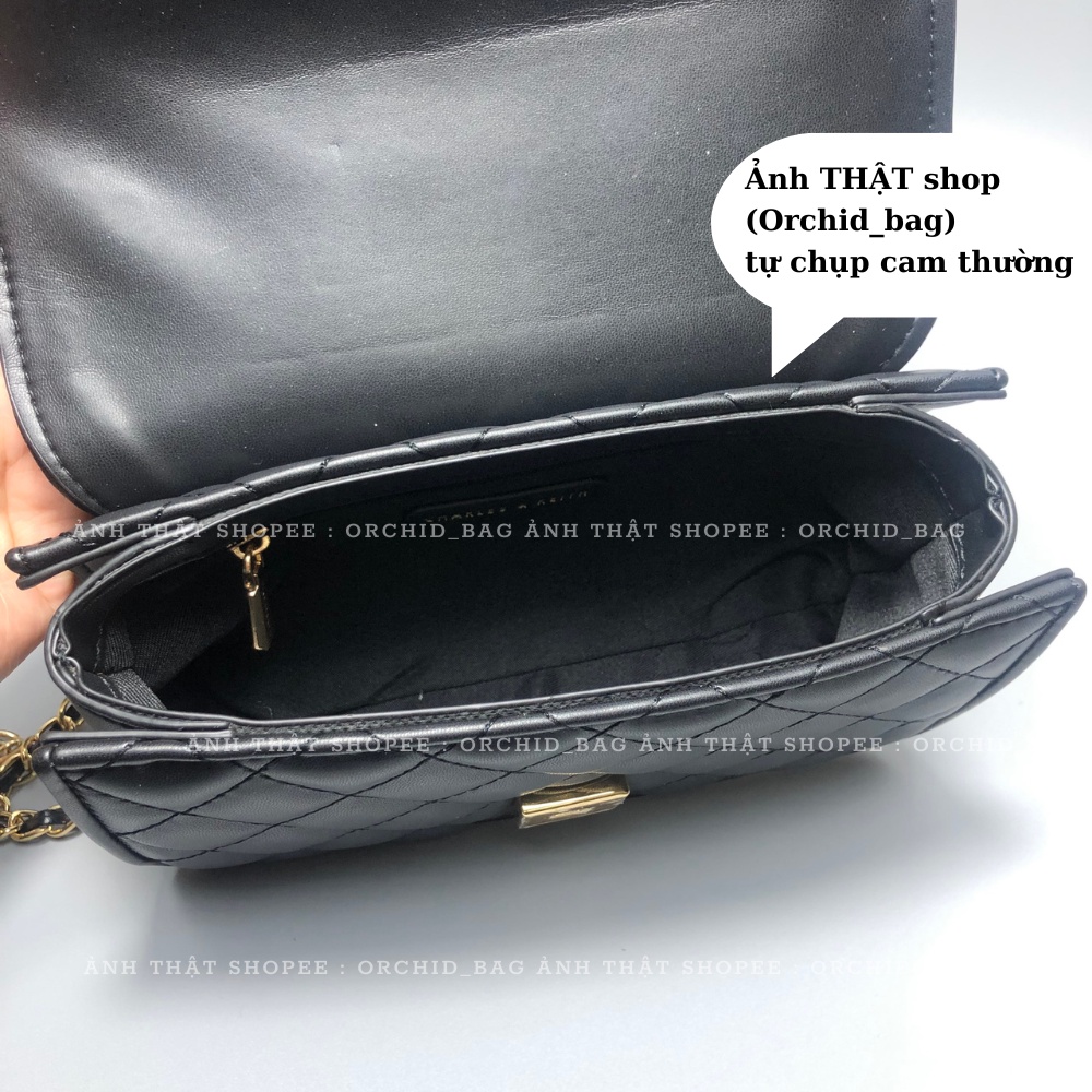 Túi đeo chéo đeo vai CNK xuất dư kèm charm giáng sinh túi da PU trần trám mềm nhẹ full box tem tag