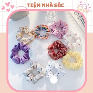 Dây buộc tóc scrunchies siêu xinh, dễ thương
