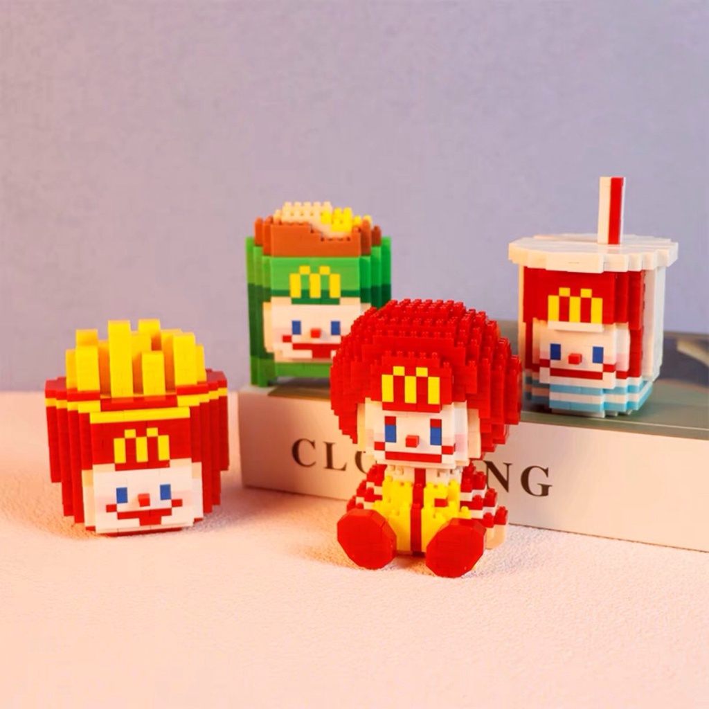 Bộ mô hình lắp ráp lego nhân vậtông già bán gà rán KFC đồ chơi lắp ráp decor