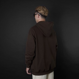Grimm DC Vietmade box logo Hoodie (nỉ chân cua) // Dark Brown