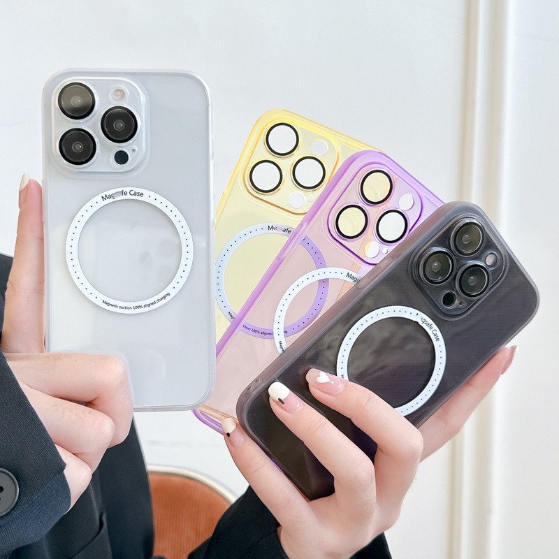 Ốp Điện Thoại Mềm Trong Mờ Từ Tính Cho iPhone 14 Pro Max 14 Plus 13 12Promax 11 11Pro 11ProMax X Xs Max XR