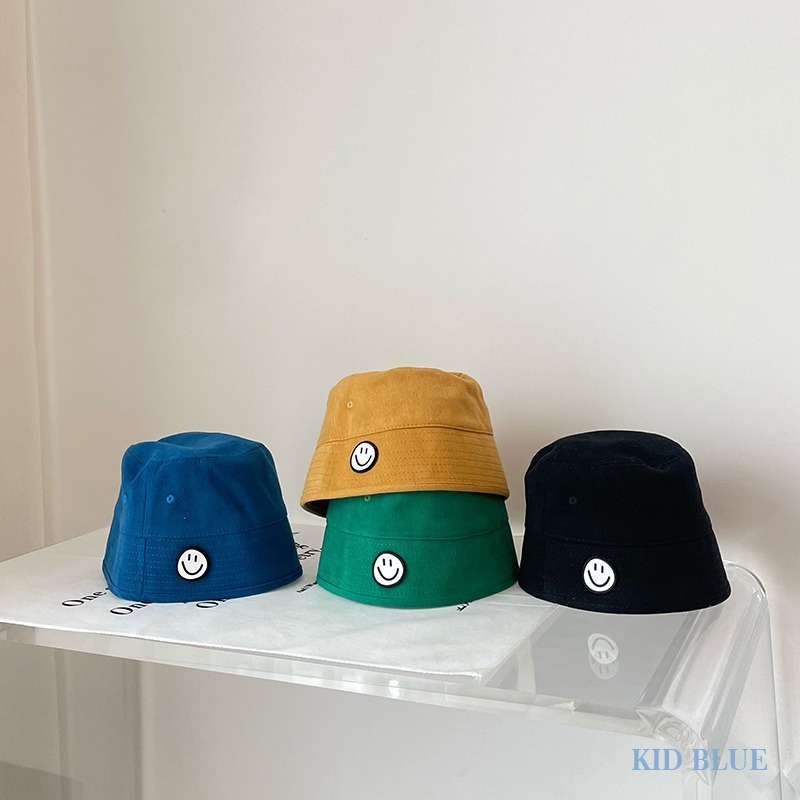 Mũ Bucket Màu Sắc Tươi Sáng Họa Tiết Mặt Cười Dễ Thương Xinh Xắn Dành Cho Bé