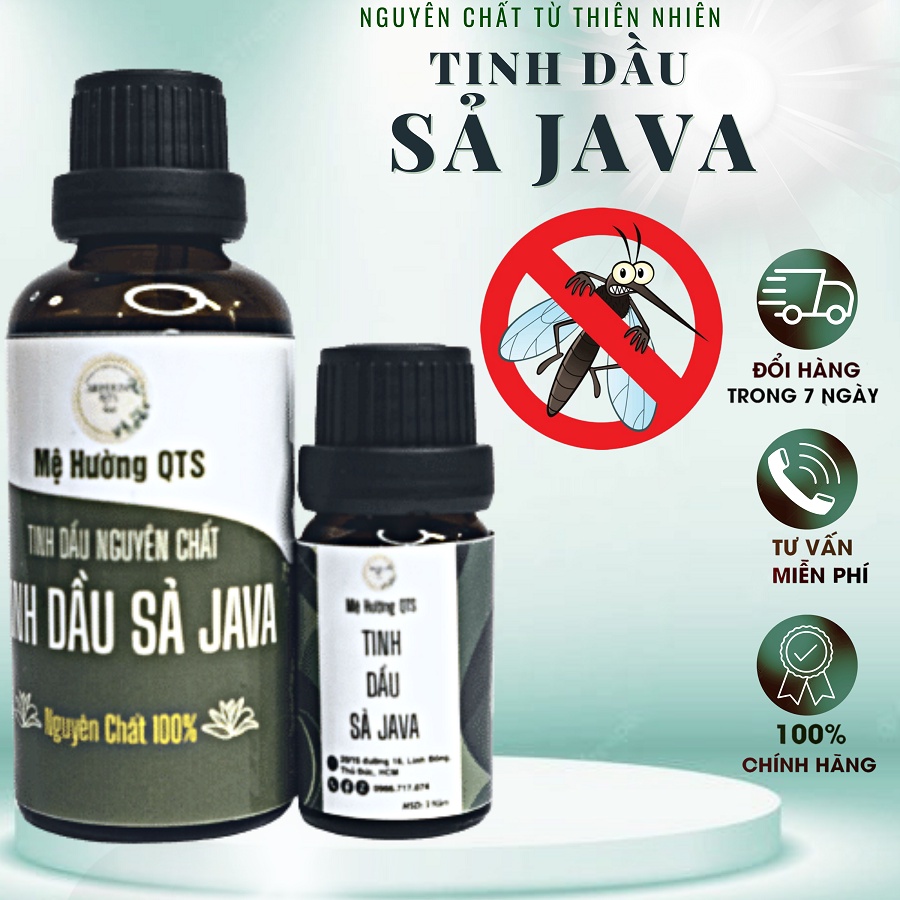 Tinh dầu sả chanh java nguyên chất khử mùi đuổi muỗi đuổi côn trùng treo xe ô tô Mệ Hường Quảng Trị 10ml, 50ml