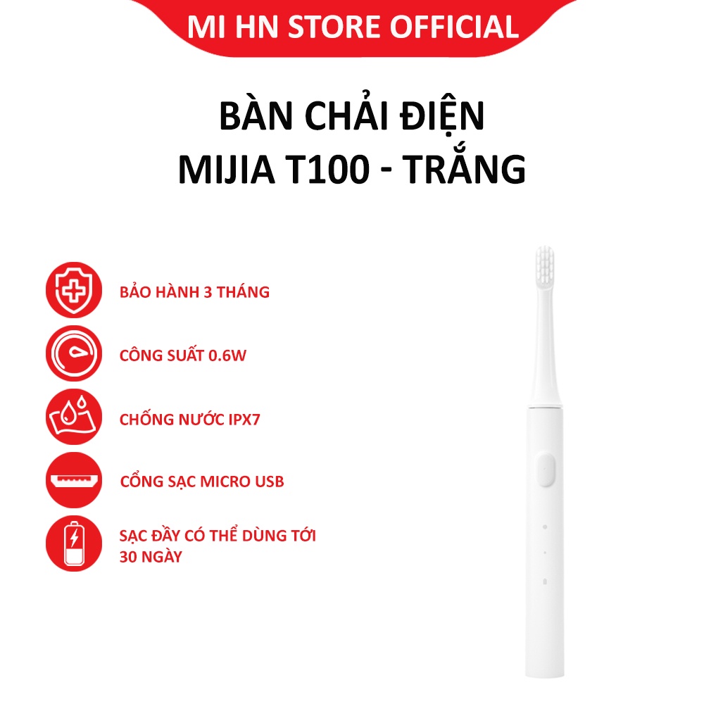 Bàn chải điện Xiaomi Mijia T100 2 chế độ vận hành 3 Màu - Bảo hành 3 tháng