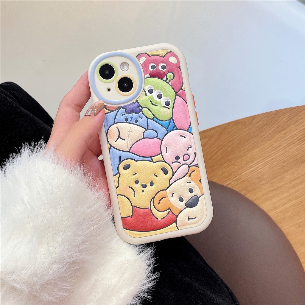 Ốp Điện Thoại Da Viền tpu Dẻo In Họa Tiết Hoạt Hình Góc Tròn Cho iphone 15 pro max 14 pro max 13 pro max 12 pro max