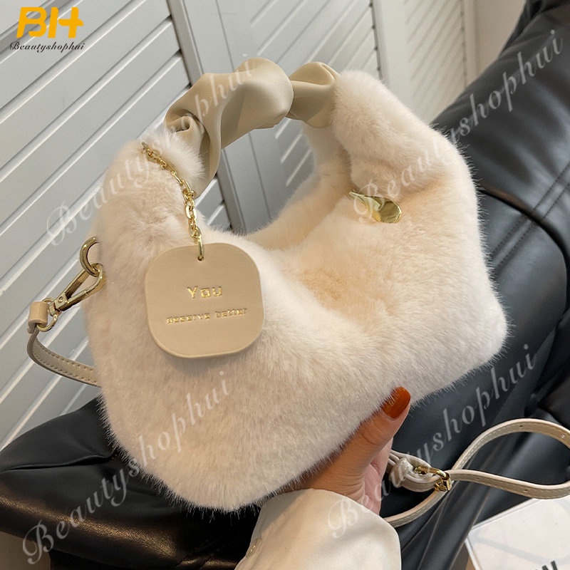 Túi Đeo Chéo Phủ Lông Phong Cách Nhật Hàn Thời Trang Mùa Đông 2022 Cho Nữ