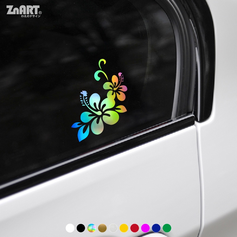 Miếng Dán Trang Trí Cửa Sổ Xe Hơi Họa Tiết Hoa Bằng Vinyl Phản Quang