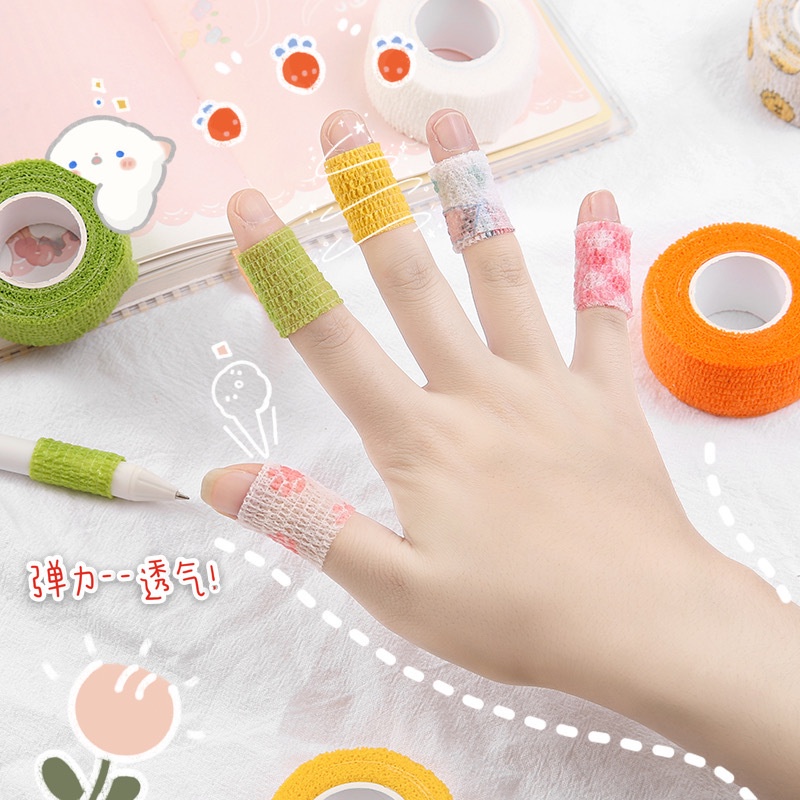 Băng Quấn Bảo Vệ Ngón Tay Co Giãn Tự Dính Họa Tiết Hoạt Hình Dễ Thương