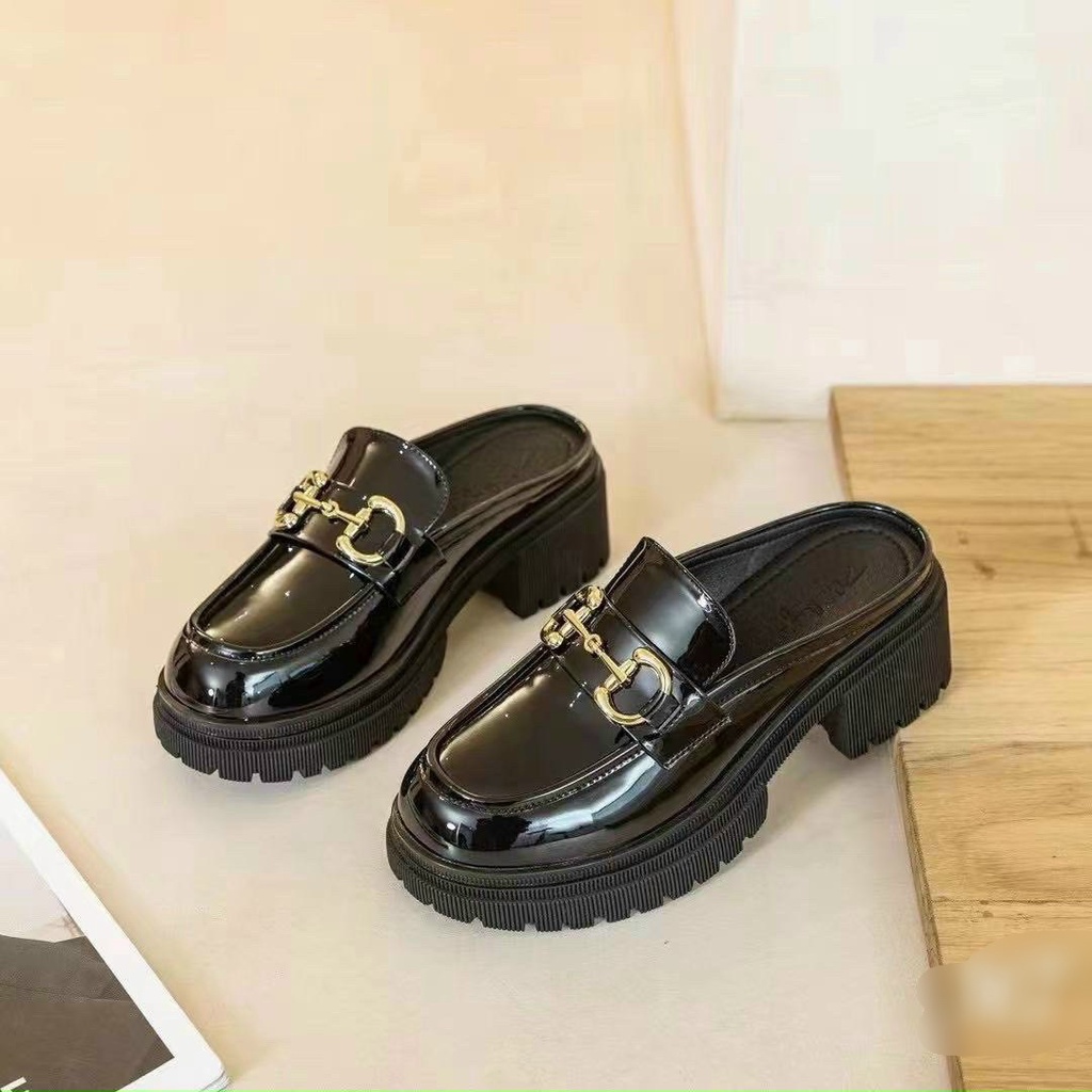 Giày sục giày nữ thời trang hở gót đế 3 phân dễ đi