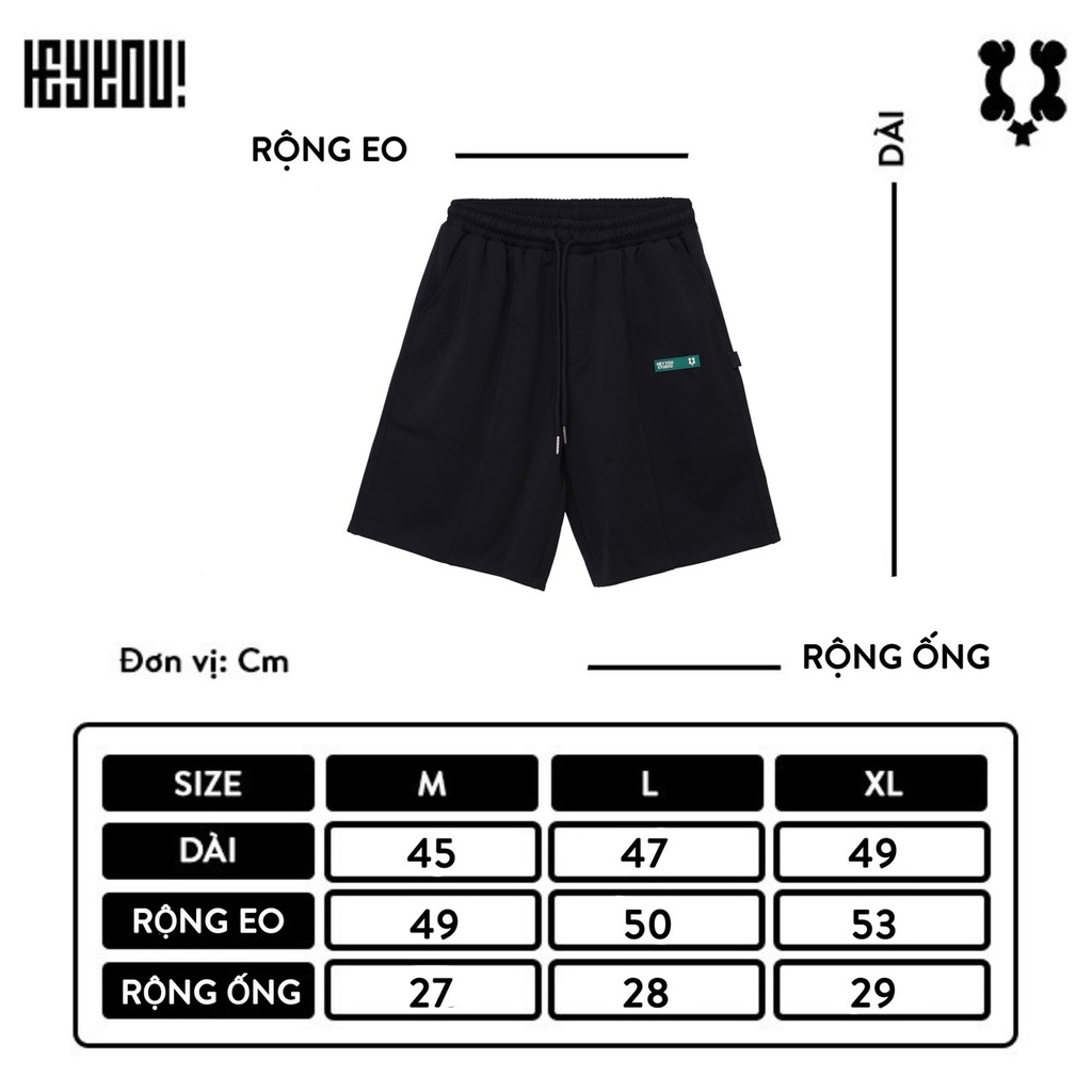 Quần Heyyou! Student Black Shorts