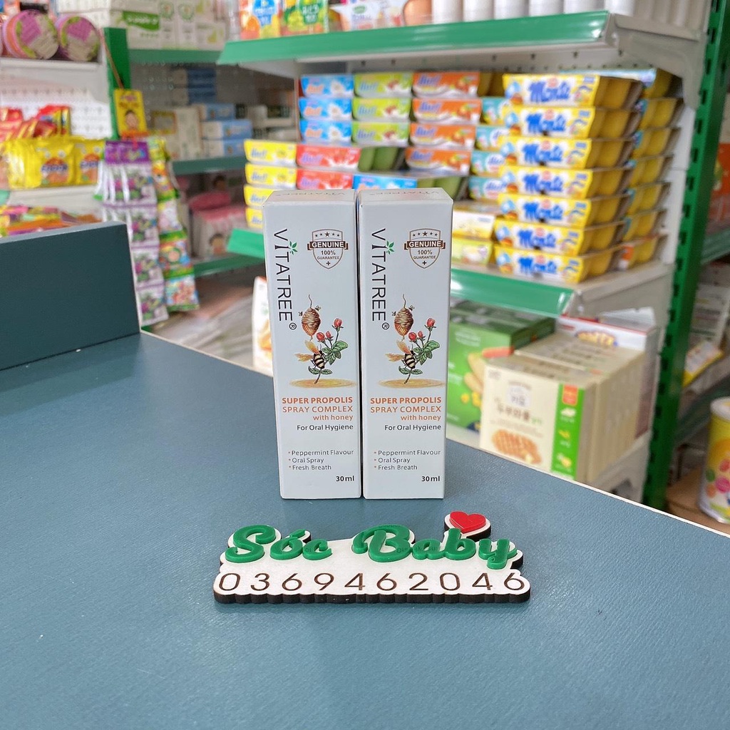 Xịt họng keo ong VITATREE dành cho bé từ 2 tuổi 30ml - 𝐒ó𝐜 𝐁𝐚𝐛𝐲 𝐌𝐎𝐌 𝐀𝐍𝐃 𝐁𝐀𝐁𝐘
