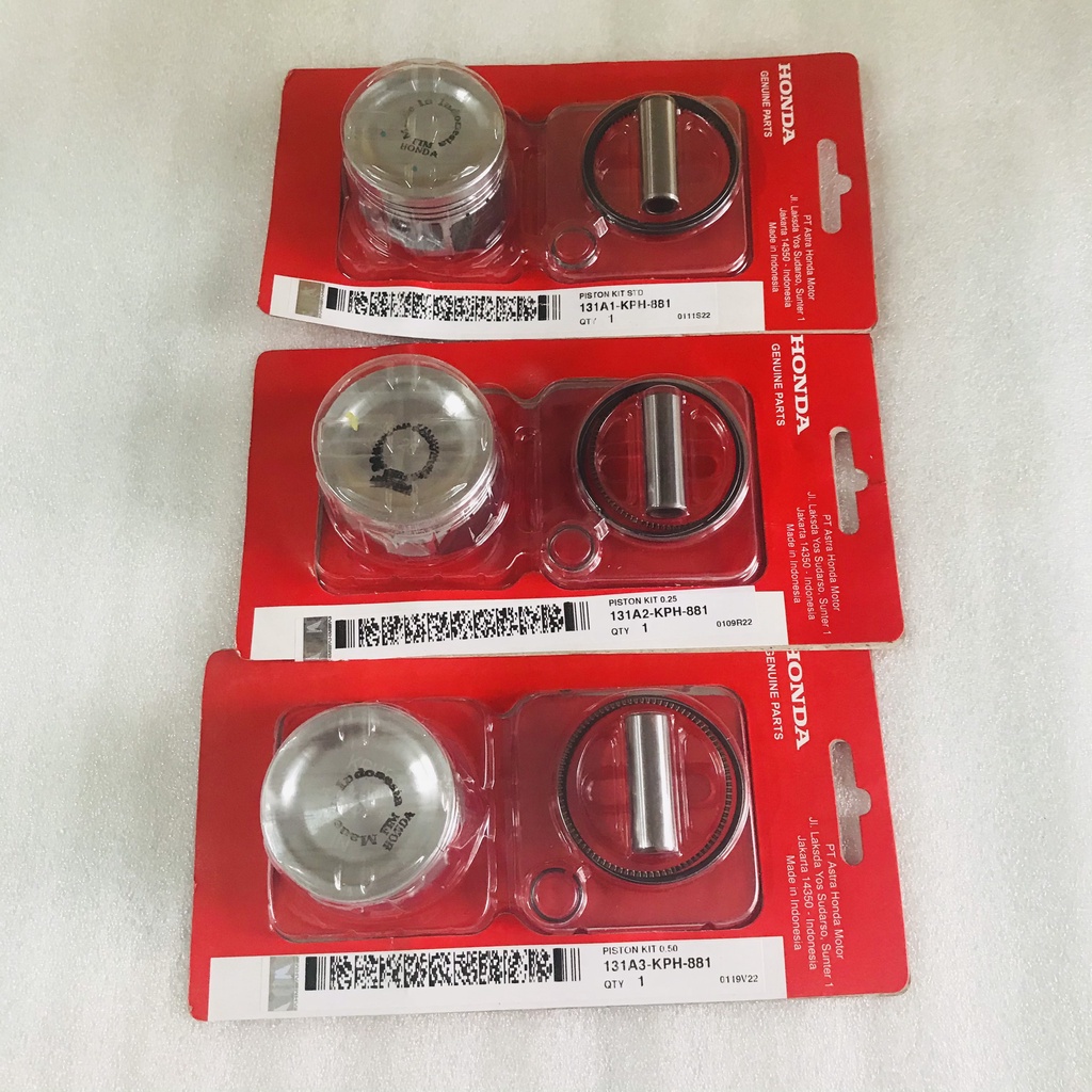 Bộ piston bạc Future Neo, FU X, FU Neo Fi Zin Honda Indonesia - 131A1-KPH-881/ 131A2-KPH-881/ 131A3-KPH-881