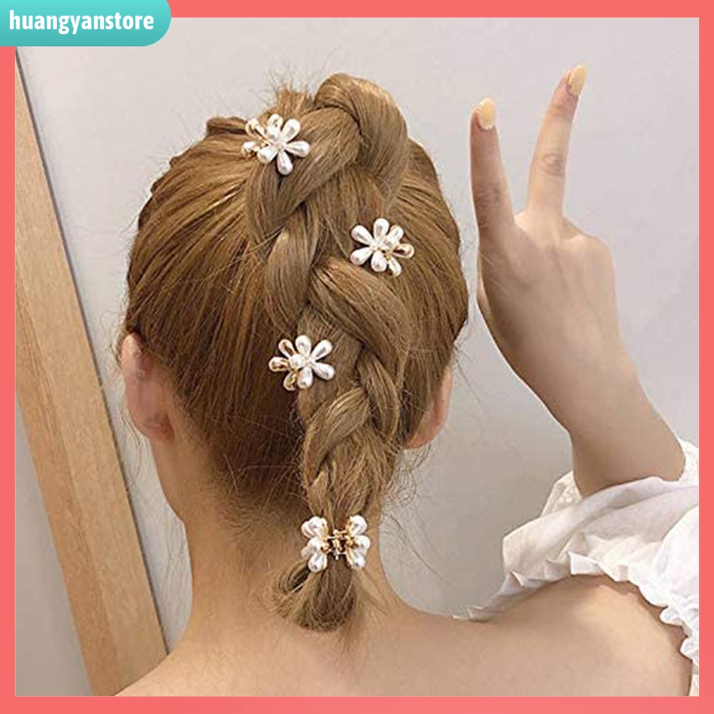 HY/ Kẹp Tóc Hình Hoa Đính Ngọc Trai Giả Thời Trang Cho Nữ
