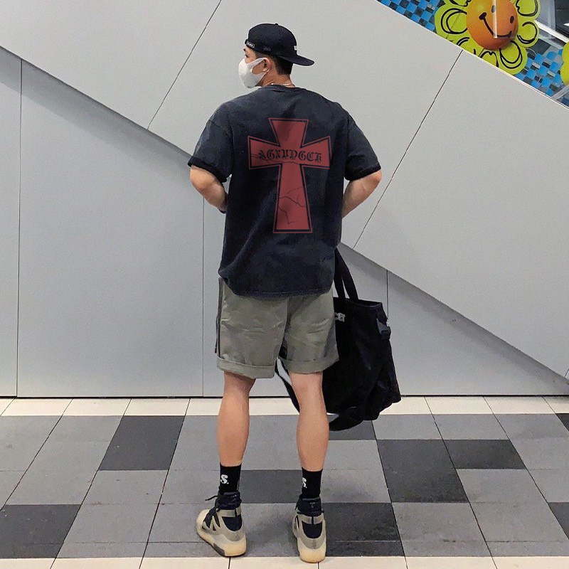 Áo Thun Local Brand Unisex Chữ Thập 2 Mặt Cao Cấp, Cotton Hàn 100% Mịn Sành Điệu