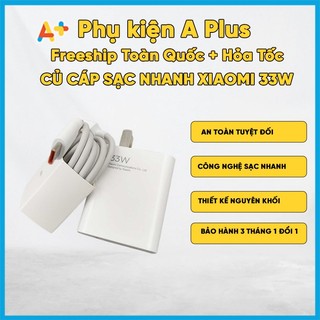 Combo củ cáp sạc nhanh Xiaomi 33W - BH 1 đổi 1 trong 3 tháng - [Phụ kiện APlus Giá Rẻ]