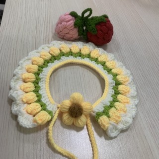 Yếm len hoa Tulip cho thú cưng (Ảnh thật shop tự chụp)