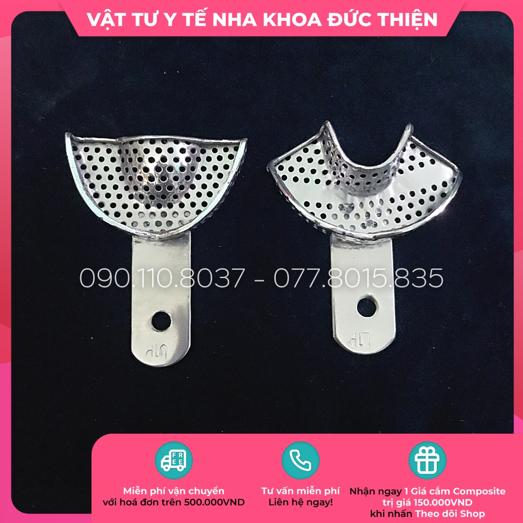 Khay lấy dấu 6 răng cửa Pakistan (Cặp 2 cái) - Khay sáu răng cửa Pakistan - Vật tư nha khoa chính hãng