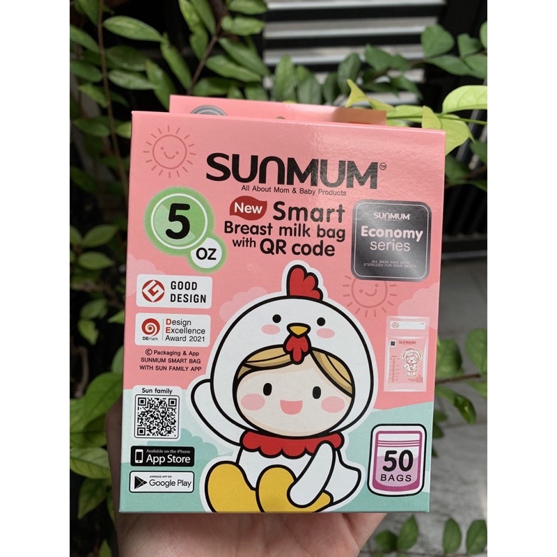 Hộp 50 túi trữ sữa mẹ SUNMUM - 150ml / 250ml - Thái Lan - SM