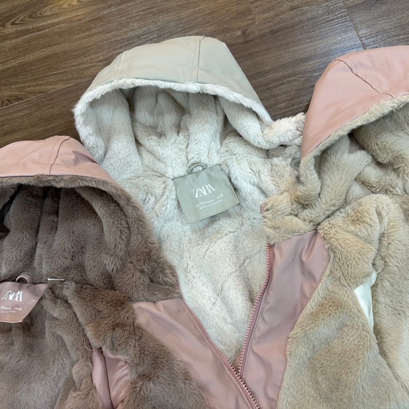 XD- Áo khoác raincoat lót lông siêu ấm size 9/12m-4/5y