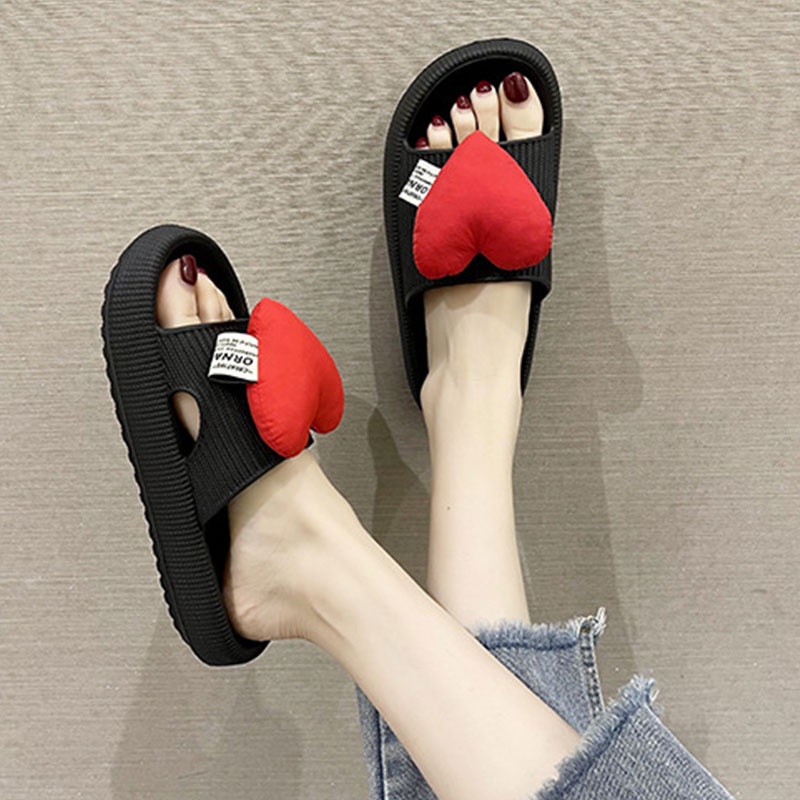 Dép Sandal Qioyiluo Đế Mềm Chống Trượt Họa Tiết Trái Tim Tình Yêu Dành Cho Bạn Nữ