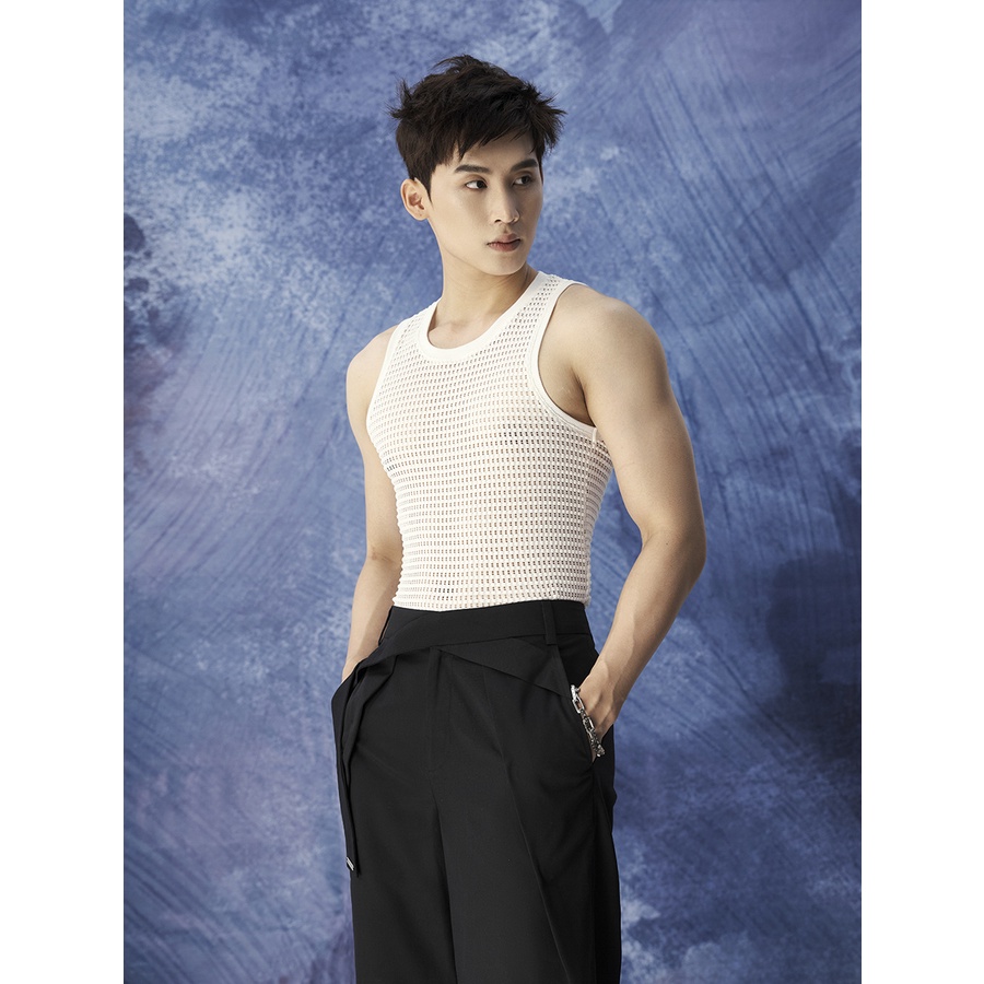 Áo ba lỗ lưới unisex cao cấp _ White shirt