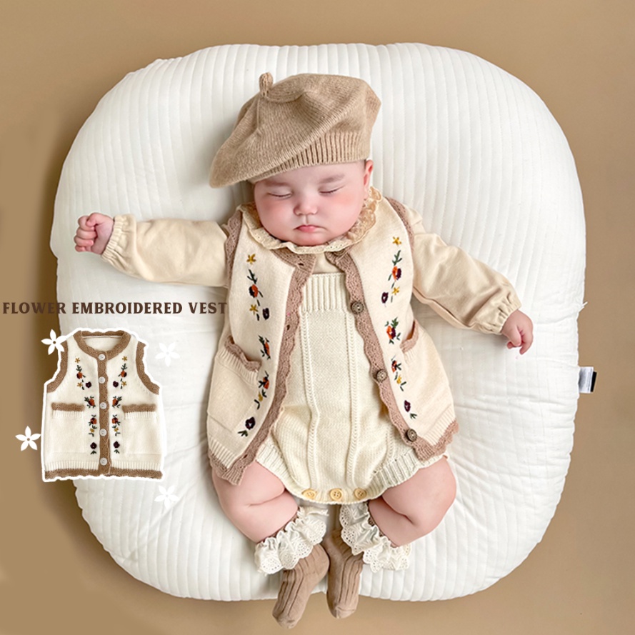 Áo Sweater Dệt Kim Sát Nách Kiểu Phương Tây Thời Trang Xuân Thu Cho Bé Gái