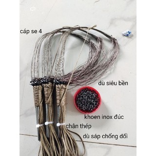 Bẫy gà rừng giò đón 1 bộ 20 chân 75k khoen inox đúc liền dù siêu bền