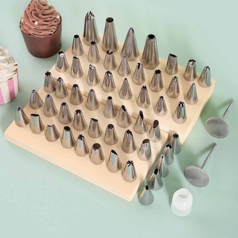 Set 52 đui bắt bông kem không gỉ loại tốt + túi silicon