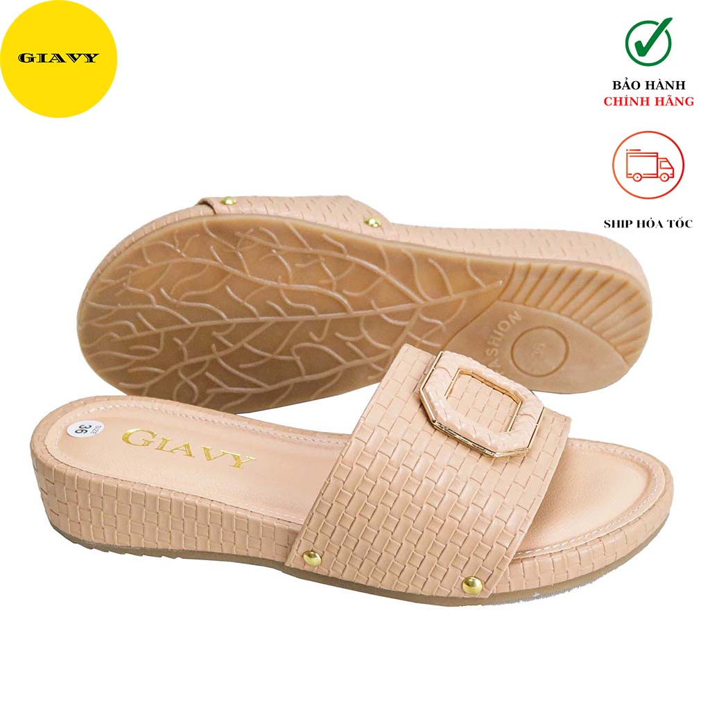 Dép nữ quai ngang khóa chữ H901  - GIÀY GIAVY
