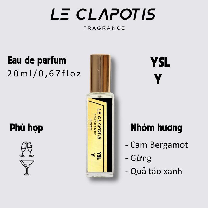 Tinh dầu nước Hoa Nam YSL Y edp chính hãng Le Clapotis 20ml thơm lâu hương