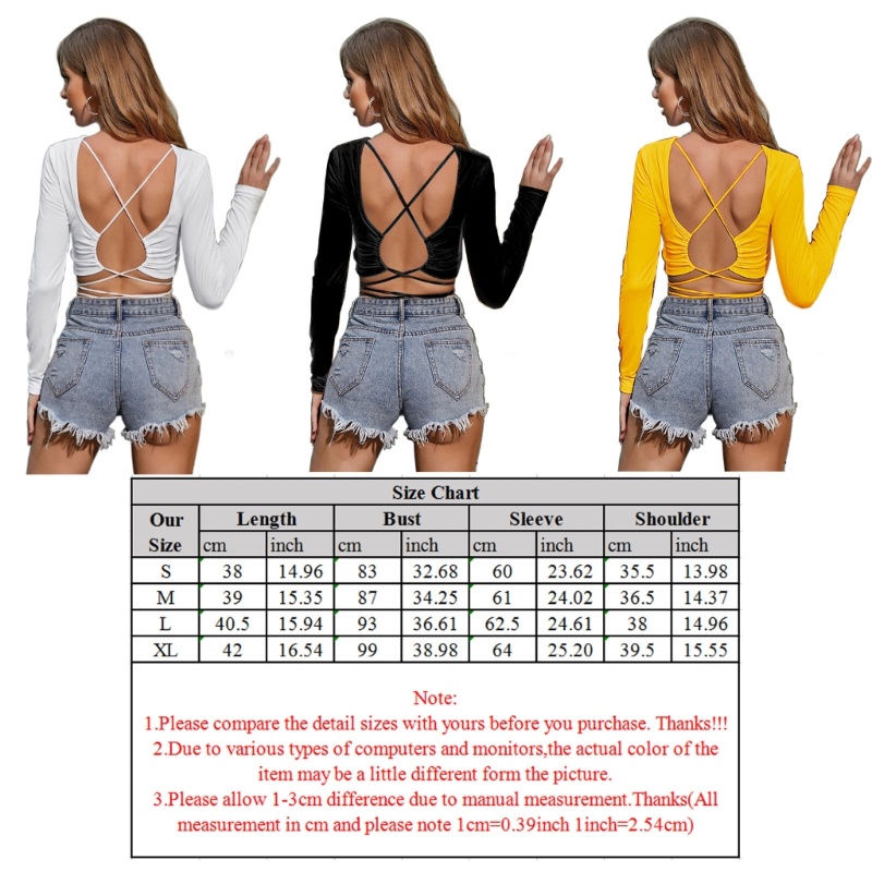 Áo Thun Crop Top Tay Dài Cổ Tròn Màu Trơn Thời Trang Mùa Thu Cho Nữ