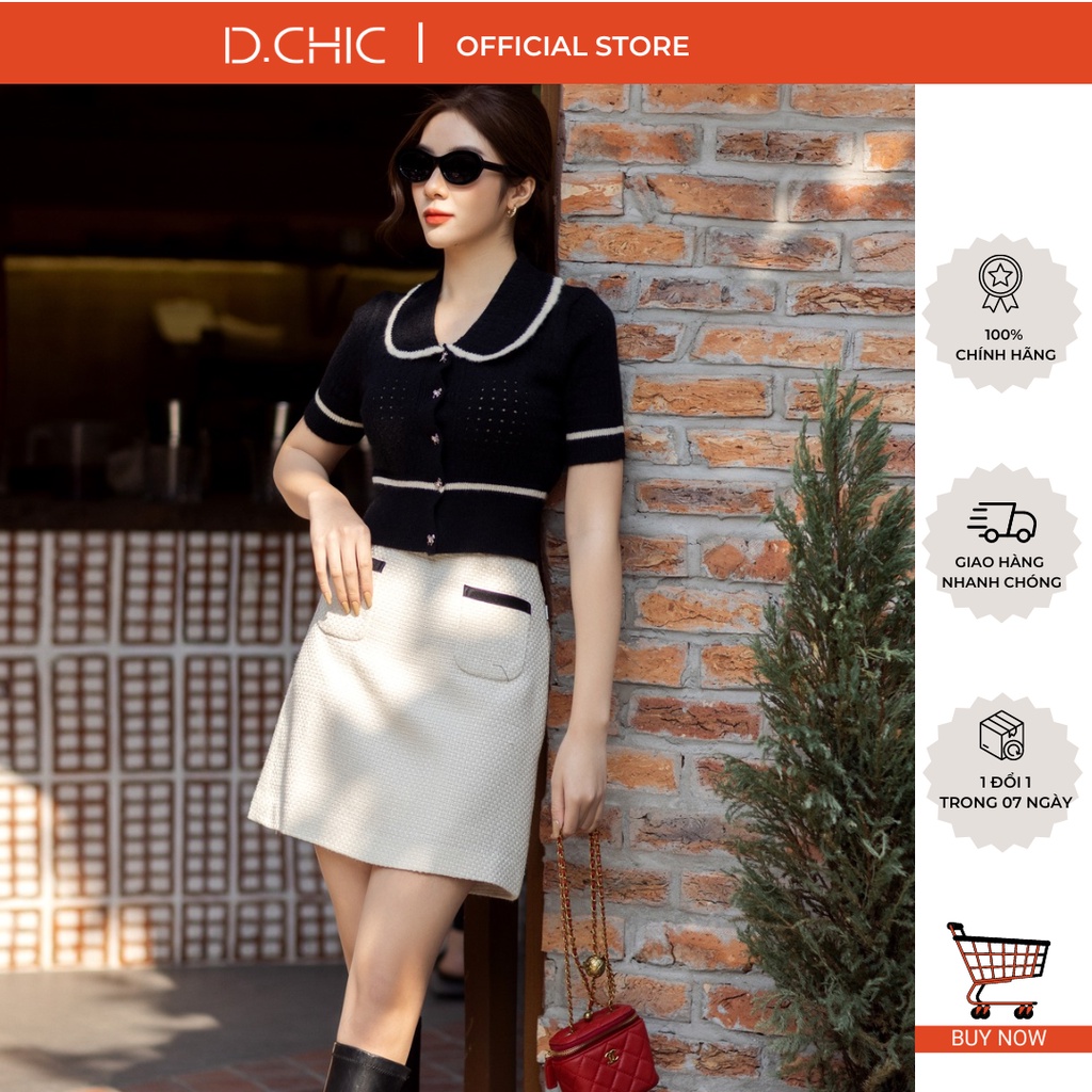 Chân váy A phối đai eo D.CHIC MS: 381730