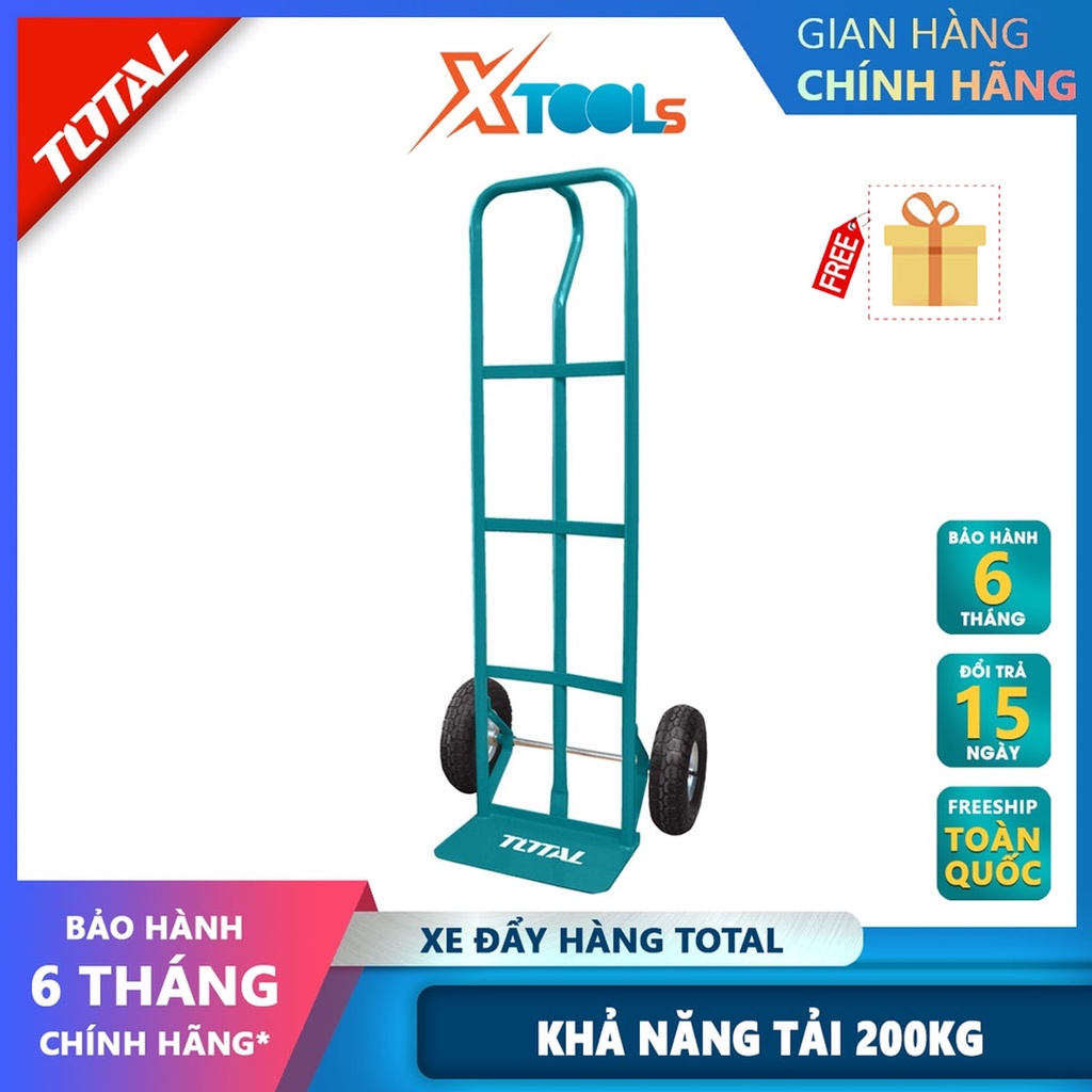 Xe đẩy hàng TOTAL THTHT20141 | xe kéo hàng Khả năng tải: 200kg Độ dày khung ống: 1.2x25mm Độ dày tấm thép: 3.5mm, dùng đ
