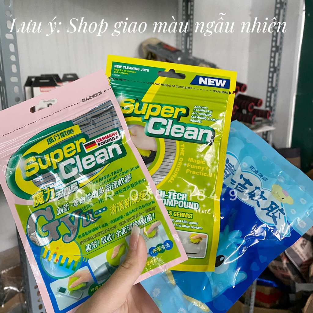 Túi gel silicon SUPER CLEAN làm sạch bụi bẩn ô tô,bàn phím máy tính dạng túi 80g